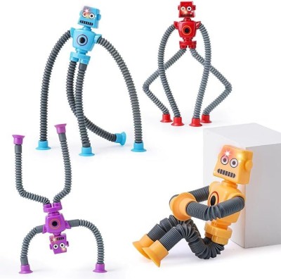 Devdhan Pop Tubes Robot Toy, Fidget Toy for Boys & Girls with Varying Shapes LED Light(Multicolor)