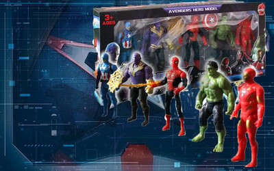 HappyBive Superheros Action Figure Toys|Set of 5 Avengers Figures Toys For Kids|H41(Multicolor)