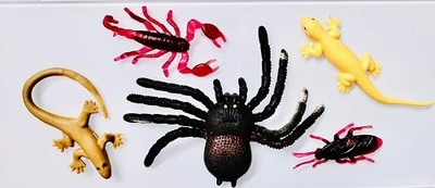Tik C Rubber spider lizard cockroach gang toys(Multicolor)