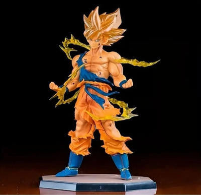 SSAppliances Dragon Ball Z Goku Action Figure with Flame Base |16 cm Anime Action Figures Toy(Multicolor)