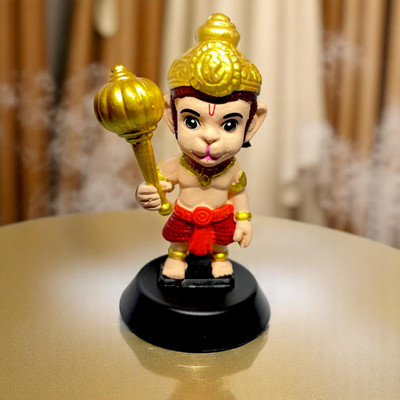 SSAppliances Hanuman Ji Bobble Head | Action Figure with Gada | Red Langot Idol(Multicolor)