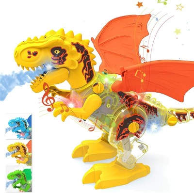 Amaflip DIY Take Apart Dinosaur with Smoke Spary Feature, Dancing(mulit color)(Multicolor)