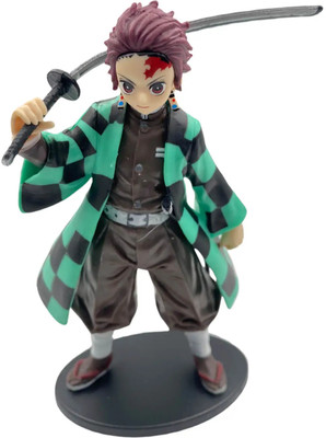 AweStuffs Tanjiro Demon Slayer Action Figure for Car, Office Desk & Study Table(Multicolor)