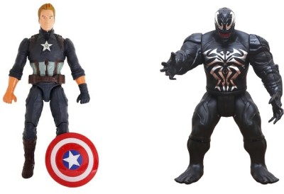 khilona waala Combo Pack of Captain America & Black Panther Avenger Superheroes Toys for Kids(Multicolor)