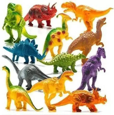 CJ CHILDREN'SJOY Cartoon Dinosaur Toy Figures Set – 12pcs Dino Animal Play Set for Kids(Multicolor)