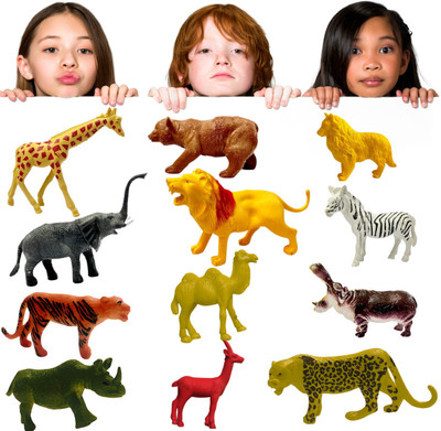 LA Toys Wild Animal Toys for Kids -Ideal for Learning and Fun Toys(Multicolor)