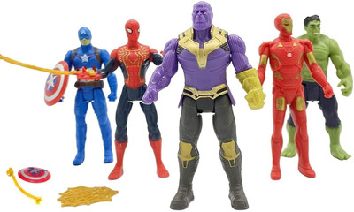 Toyporium Avengers Toys|Set of 5 Twist And Move Super Hero Action Figure For Kids|T10(Multicolor)