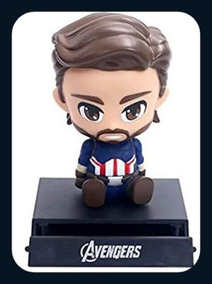 gtrp ACTIONFIGURE-Superhero Bobble Head & Toys with Mobile Holder (Captain America)(Multicolor)