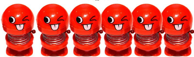 SANNO WORLD Spring Doll Cute Funny Smiley Bobblehead Figures for Car Dashboard Shaking Head(Red)
