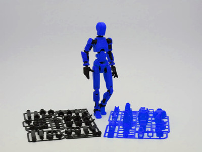 Bhootia Dummy 13 Action Figure Robot |Build Yourself Toy|3D Printed (5.25inches)(Blue)