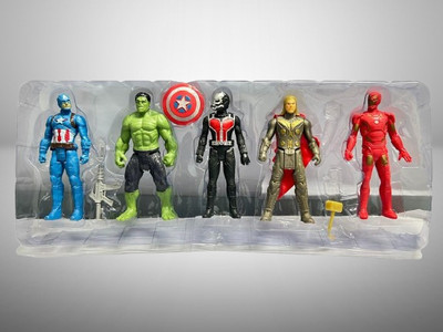 Toyporium Avengers Toys|Set of 5 Twist And Move Super Hero Action Figure For Kids|A10(Multicolor)