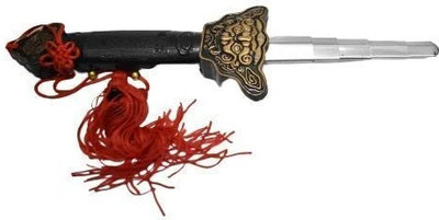 Rainbowstore Folding talwar Sword Toy for Kids Adults from 8 inches to 32 inches go Long(Black, Silver)