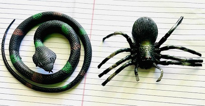Tik C Rubber snake and spider toys(Multicolor)