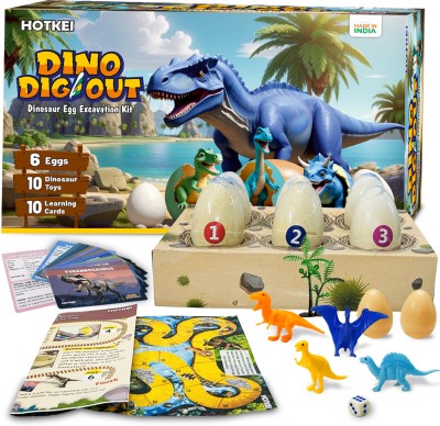 HOTKEI Dinosaur Egg Toys Digging Kit Board Games Set Birthday Gift for Kids Boys Girls(Multicolor)