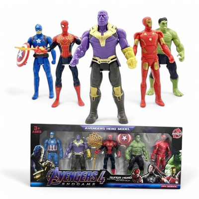 AKFLICKS Avengers Toy Set of 5 Marvel Superhero Action Figures(Multicolor)