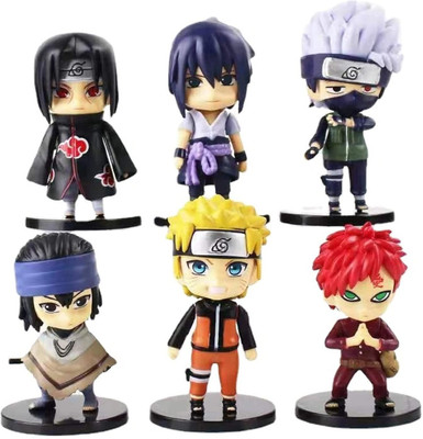 Augen Naruto 6 - F Action Figure Limited Edition for Table (10cm) (Pack of 6)(Multicolor)