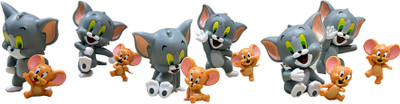 RVM Toys Set of 6 Tom and Jerry Action Figure Or Cake Topper Showpiece Gift Toy(Multicolor)
