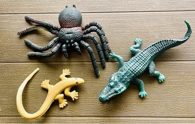 Tik C Rubber Spider lizard and crocodile toys for kids(Multicolor)