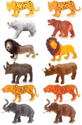 HappyBive 12-PCS Wildlife Animal Toy Set|Realistic Mini Jungle Zoo Animals for Kids|045(Multicolor)