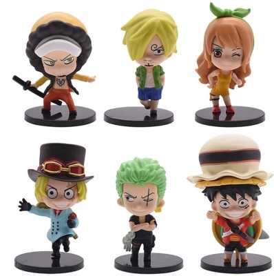 Augen One Piece 6 - E Action Figure Limited Edition for Table (10cm) (Pack of 6)(Multicolor)