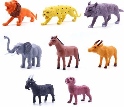 Aditi Toys Realistic Wild & Farm Animal Set for Kids(Multicolor)