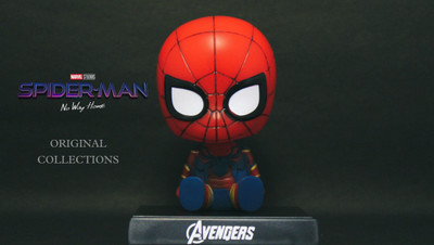 Wodec SPIDERMAN-BOBBLEHEAD-HEAD SHAKKING TOY WITH MOBILE HOLDER-AUTOMOBILE(Red, Blue)