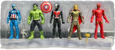 Toyporium Avengers Toys|Set of 5 Twist And Move Super Hero Action Figure For Kids|A23(Multicolor)