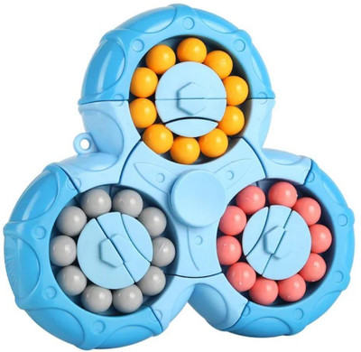 Aditre Station Emporium Magic Bean Rotating Cube, Magic Bean Decompression Rotating Small Beads Cube(Blue)