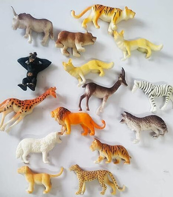 Forever Kidz Wild Animal Toy Figures Action Play Set for Kids with Jungle Map Pack of 20(Multicolor)