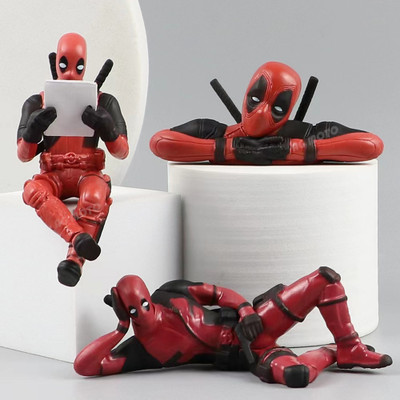 AG MOTO Deadpool Action figure 3pcs set Superhero For Car Decor toy and for home decor(Red)