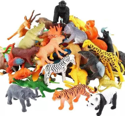 ToyShaala Jungle Adventure Play Set – 12 Animal Figures(Multicolor)
