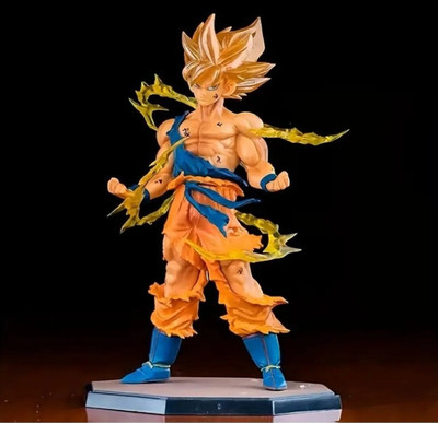 SSAppliances Dragon Ball Z Goku Action Figure with Flame Base |16 cm Anime Action Figures Toy(Multicolor)