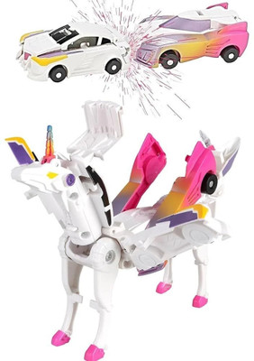 Shivom Transforming 2 in 1 Unicorn Cars Toy Creative Deformed Car Toy for Kids(White, Blue, Yellow, Purple, Pink)