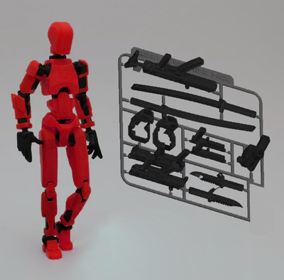 Bhootia Dummy 13 Action Figure | Build Yourself | With Weapons (5.25inches)(Red)