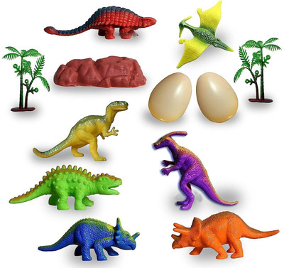 Mallexo Realistic Dinosaur Toy Set Of 12Pcs Jurassic World Toys With Dino Egg Toys(Multicolor)