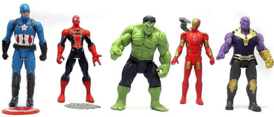 MY BABY LOVE A PERFECT CARE Avangers Toy Set of 5 Twist and Move Marvels Super Hero Characters(Multicolor)