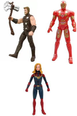 khilona waala Combo of Thor Ironman & Captain Marvel Avenger Endgame Toy for Boys(Multicolor)