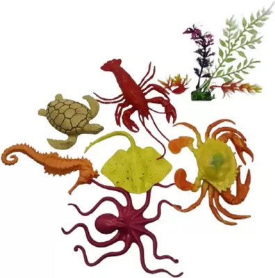 manish 8 pcs Undersea Water World Set for Kids, Water Animal Set with Plants(Multicolor)