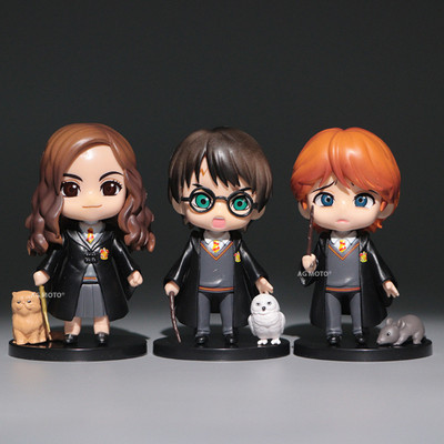 AG MOTO Harry Potter Action Figure Toy Figures Set of 3pcs 9cm Cute Toys For Kids(Multicolor)
