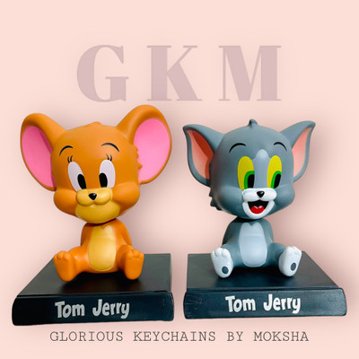 GKM Cute Tom and jerry Action Figure Bobblehead with MobileHolder(Multicolor)