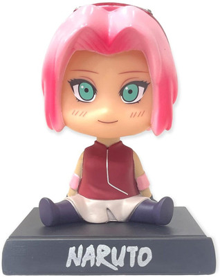 Augen Sakura Haruno Action Figure Limited Edition Bobblehead Car/Table (Pack of 1)(Multicolor)