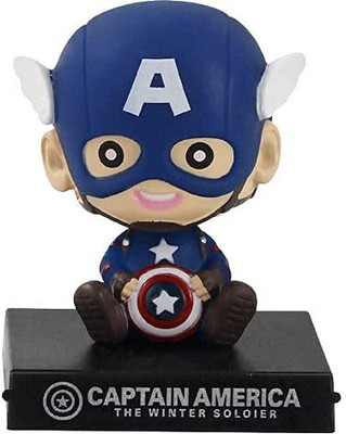 gtrp CAPTAIN AMERICA Action Figure Bobblehead with Mobile Holder(Multicolor)