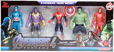 FUNDRIFT Marvel Avenger Super hero Action Figure Toy Set of 5 Playset for Children Kids(Multicolor)