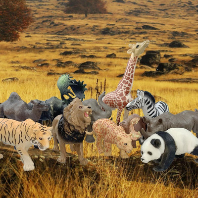 KHYALI 12-PCS Wildlife Animal Toy Set|Realistic Mini Jungle Zoo Animals for Kids|515(Multicolor)