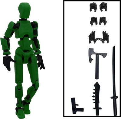 Bhootia Dummy 13 Action Figure | Build Yourself DIY | With Weapons (5.25inches)(Green)