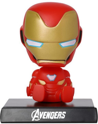 RixHub IronMan Bobblehead with Phone Holder for Desktop, car dashboard, Home Decor(Red)