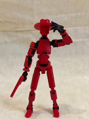 Sri Neevi Treasures Dummy 13 Articulated Action Figure with Cowboy Hat and Pistol Kit – BIY Assembly(Black, Red)