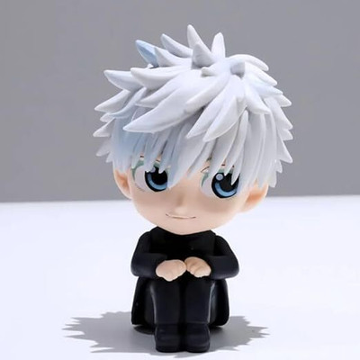 funfob Gojo Action Figure Height - 8.5cm PVC Figurine | Gojo No Mask Sitting Mini(Multicolor)