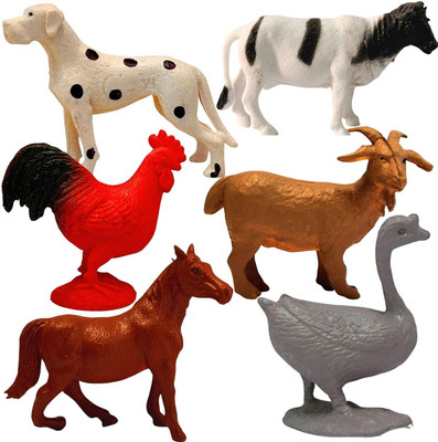Mallexo Realistic Forest Animal Action Figure Playset for Kids | 6 PCS Farm Animals Toys(Multicolor)