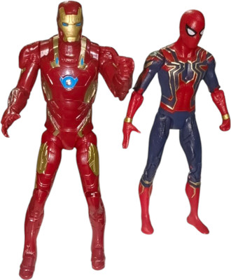 One Point Collections Marvel Action Figure Combo – Spiderman & Iron Man Action Figures Set(Red, Blue, Yellow)
